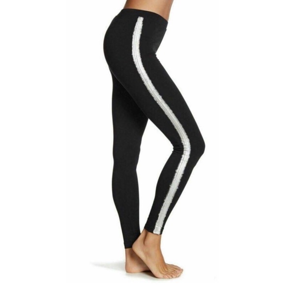 Black Legging With Foil Side Stripe 